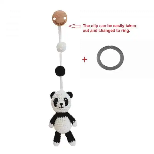 Gehäkelter Spielbogenanhänger Panda PANCHO - Ring Clip austauschen