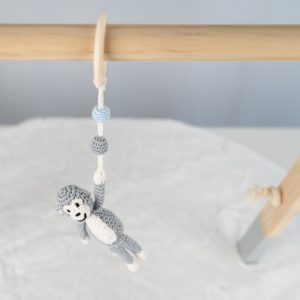 Babyspielzeug Spielbogenanhänger Affe grau