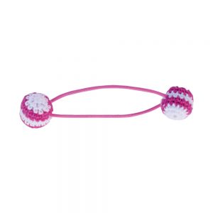 Haar-Gummiband mit Häkel-Perlen (rosa)