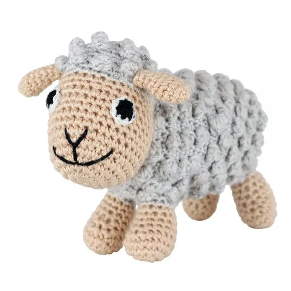 Gehäkeltes Kuscheltier Schaf DOLLY in Grau | Artikelnummer 12366