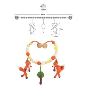 Gehäkelte Kinderwagenkette Fuchs FRED - Abmessungen