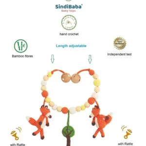 Gehäkelte Kinderwagenkette Fuchs FRED - Infografik