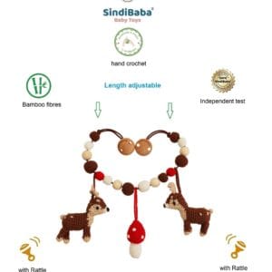 Gehäkelte Kinderwagenkette Reh AUDREY - Infografik