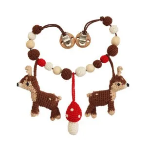 Gehäkelte Kinderwagenkette Reh AUDREY - Rückseite