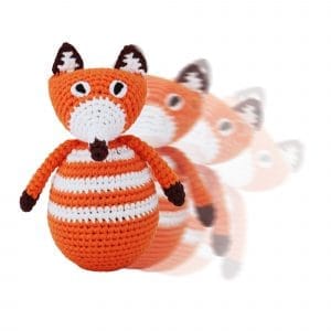 Crocheted stand-up fox FRED (organic)