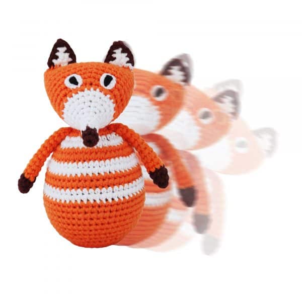 Crocheted stand-up fox FRED (organic)