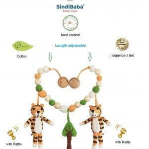 Gehäkelte Kinderwagenkette Tiger TONI - Infografik