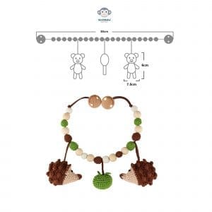 Gehäkelte Kinderwagenkette Igel HARRY - Abmessungen