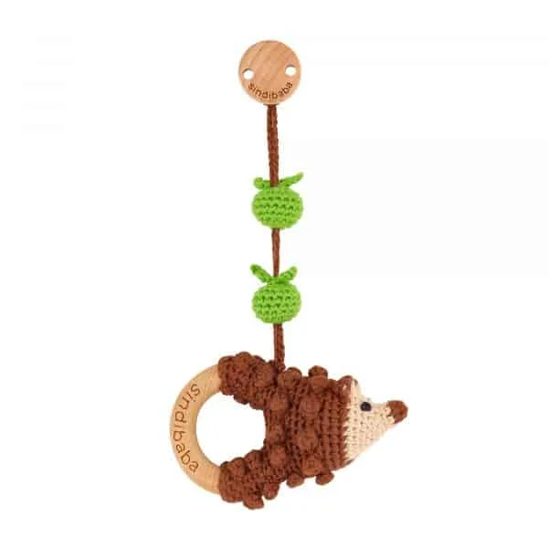 Crocheted play bow pendant hedgehog HARRY