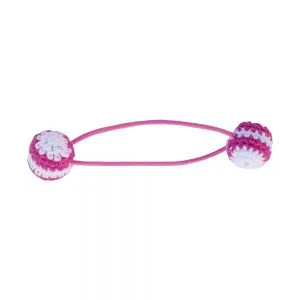 Haar-Gummiband mit Häkel-Perlen (rosa)