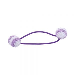 Haar-Gummiband mit Häkel-Perlen (lila)