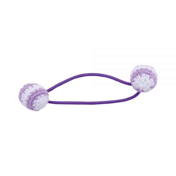 Hair elastic with crochet beads (purple)
