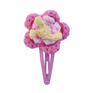 Haarspange mit Häkel-Blume (rosa)