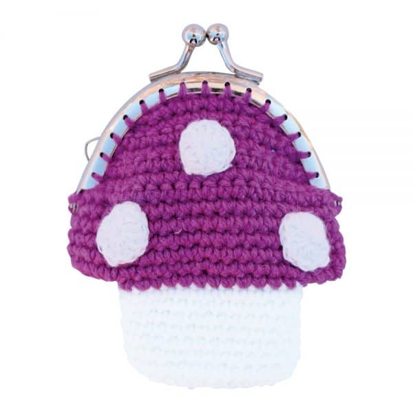 Crocheted mushroom purse (purple)