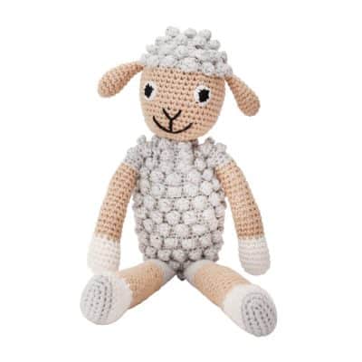 Gehäkeltes Kuscheltier Schaf DOLLY in Grau (mit menschlicher Anatomie) | Artikelnummer 12295
