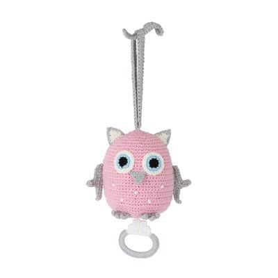 Häkel-Spieluhr Eule LUNA (rosa)