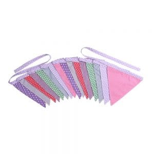 Pennant chain (5m, girls' colors) Flag garland