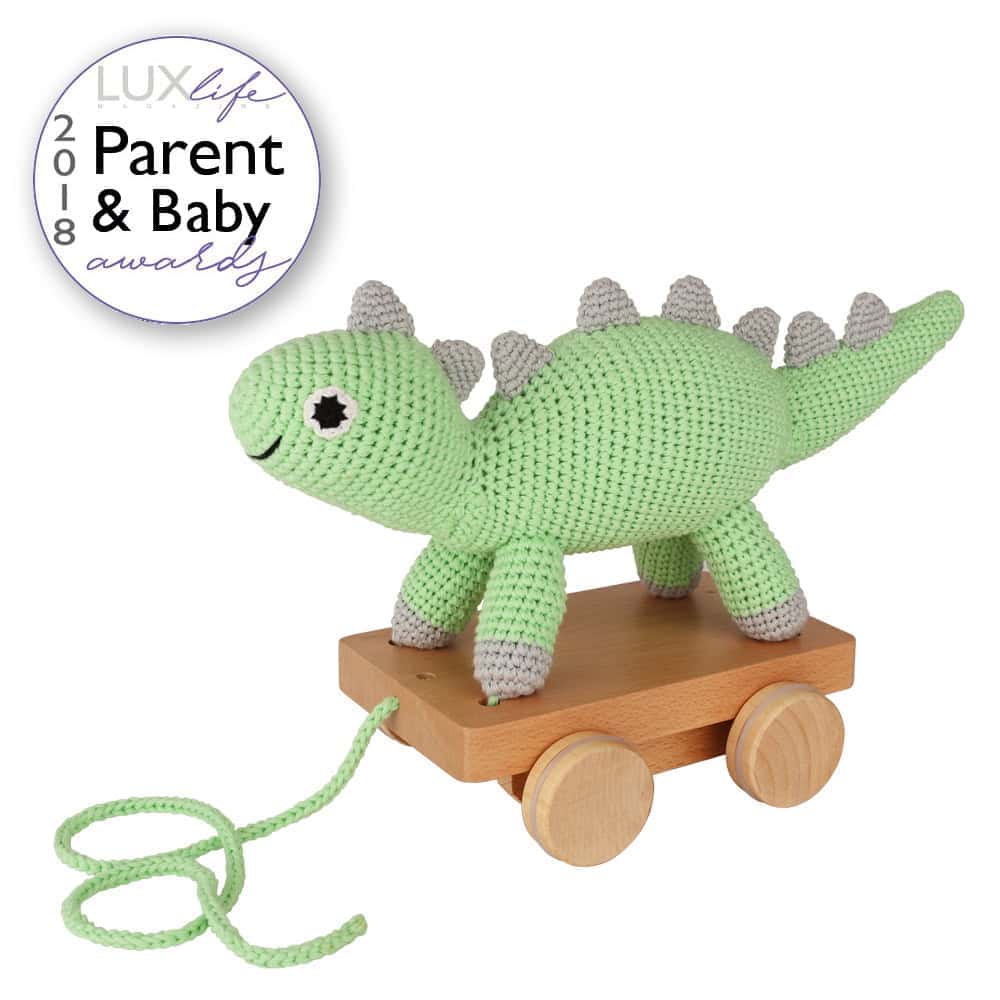 Gehäkeltes Nachziehtier Dinosaurier DINO in Mint