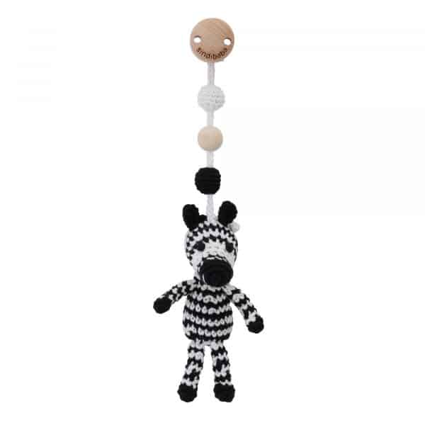 Gehäkelter Spielbogen-Anhänger Zebra STRIPEY Bio