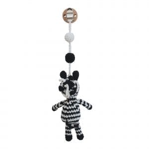 Gehäkelter Spielbogen-Anhänger Zebra STRIPEY Bio - von hinten