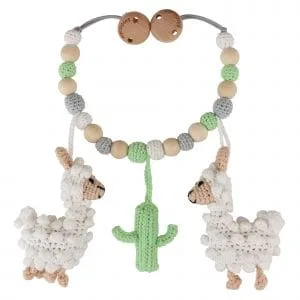 Gehäkelte Kinderwagenkette Lama LUKE Bio