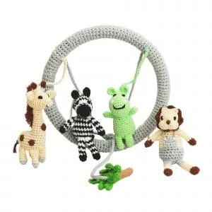 Baby Mobile Safari 2 - Nilpferd, Zebra, Giraffe, Löwe - Gruppenfoto