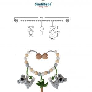 Gehäkelte Kinderwagenkette Koala COCO Bio - Abmessungen