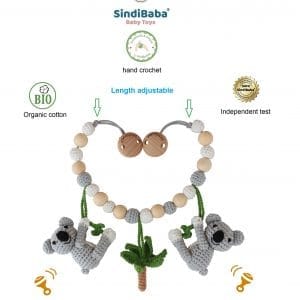 Gehäkelte Kinderwagenkette Koala COCO Bio - Infografik