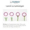 Infografik - Flex-Ringe in Rosa sind leicht zu befestigen