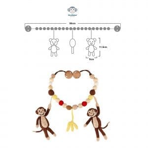 Gehäkelte Kinderwagenkette Affe CHARLIE in Braun - Größe