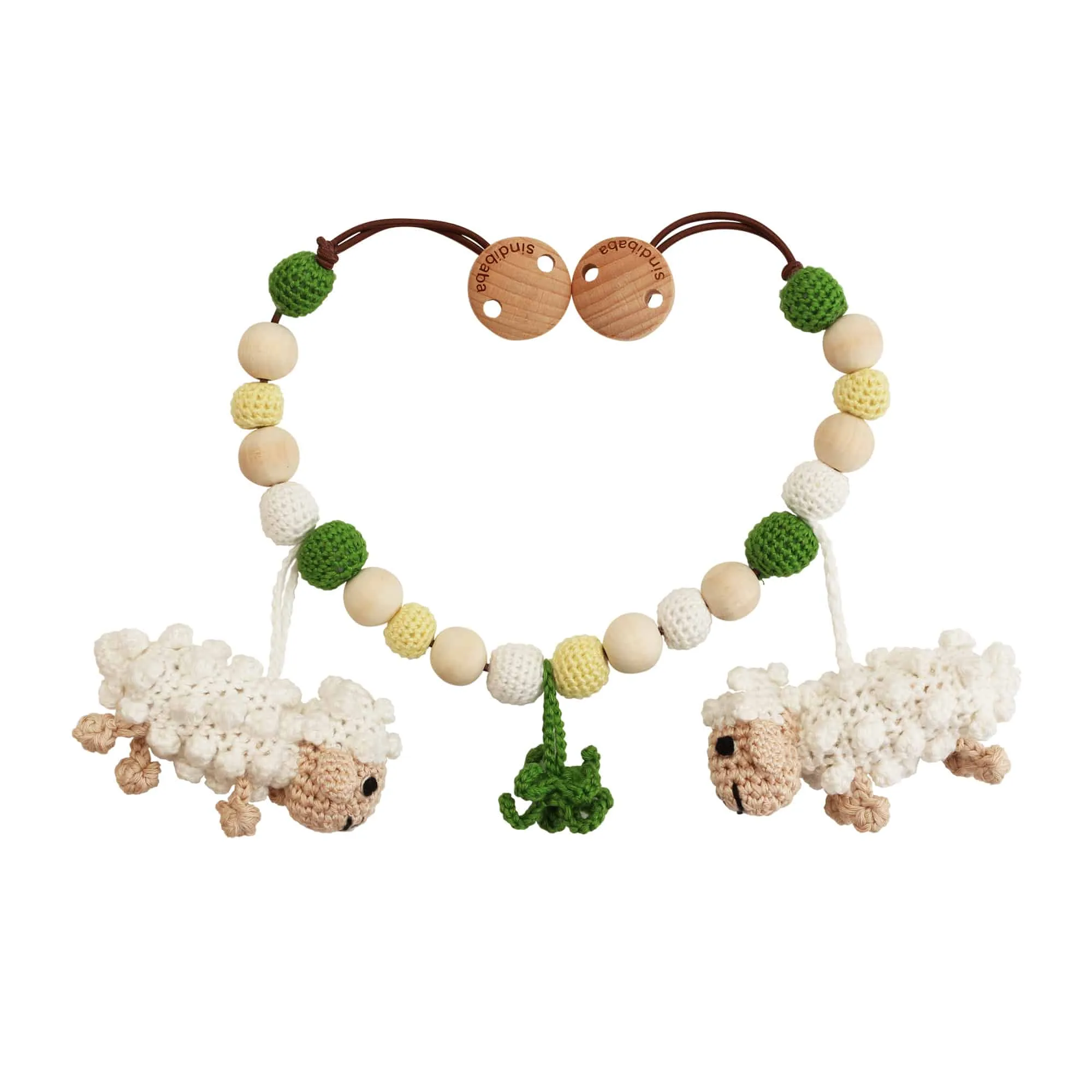 Crocheted baby carriage chain sheep DOLLY (Kopie)