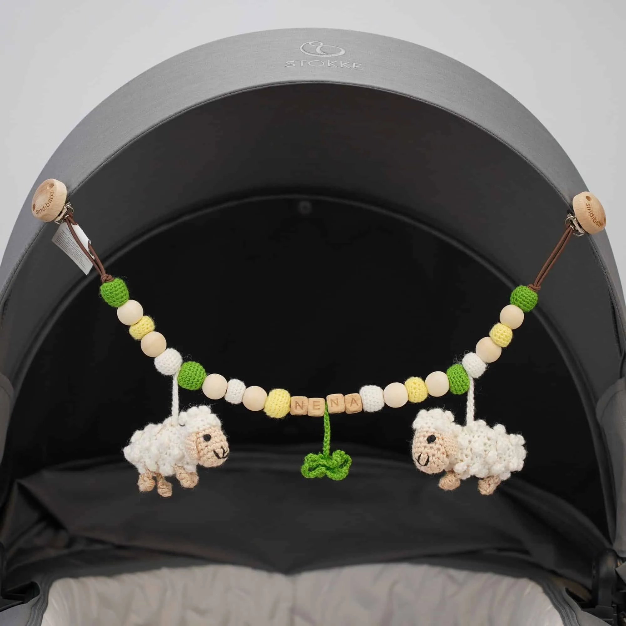 Crocheted baby carriage chain sheep DOLLY (Kopie) - Image 5