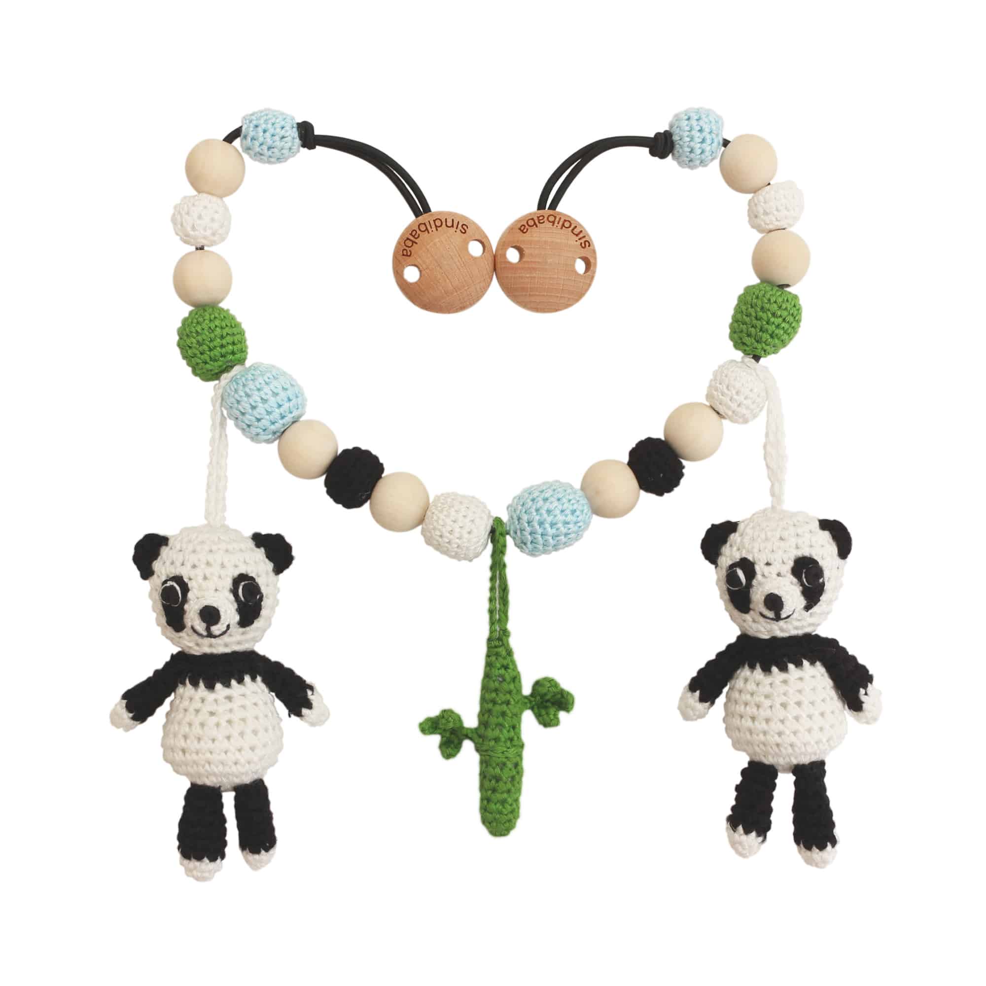 Gehäkelte Kinderwagenkette Panda PANCHO