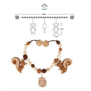 Gehäkelte Kinderwagenkette Eichhörnchen NUTTY - Größe
