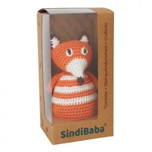 Gehäkeltes Stehaufmännchen Fuchs FRED - in Geschenkverpackung