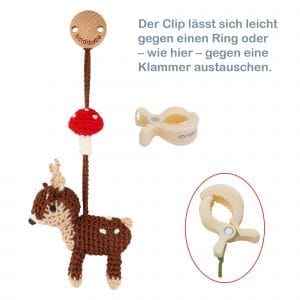 Gehäkelter Spielbogenanhänger Reh AUDREY