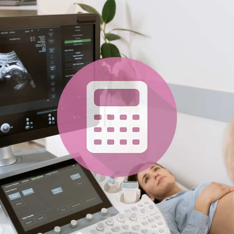 Online-Rechner - SSW und Geburtstermin - Schwangere Frau bei Ultraschalluntersuchung