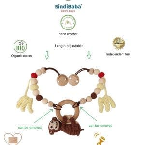 4-in-1 Kinderwagenkette Affe CHARLIE - Infografik