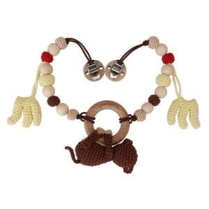 Gehäkelte Kinderwagenkette Affe CHARLIE (4-in-1) Bio - Rückseite