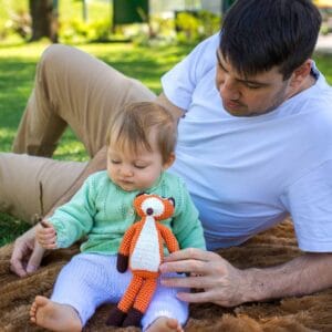 12173 - Gehäkeltes Kuscheltier Fuchs FRED - mit Vater und Kind