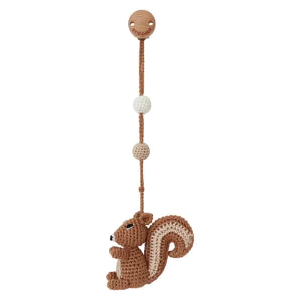 Gehäkelter Spielbogenanhänger Eichhörnchen NUTTY 3in1