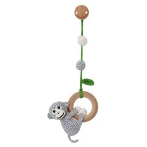 3in1 hanging toy monkey CHARLIE in gray